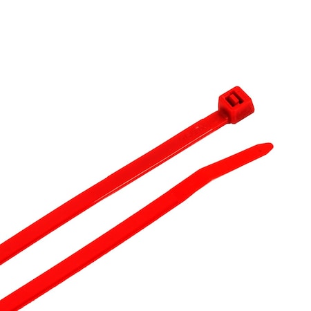 Forney Cable Tie, 8 in L, 2 in Max Bundle Dia., Red, Nylon 6/6, 50 lb Strength, 100 PK 62017
